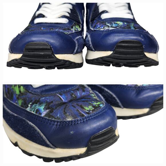 Nike Air Max Shoes Womens 6 Blue Green Tropical Floral Suede Chunky Low Tops - Picture 6 of 12